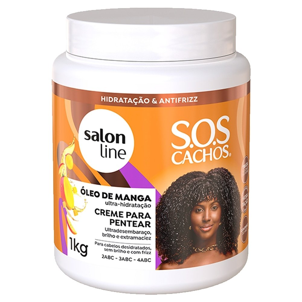 Creme Para Pentear Salon Line SOS Cachos Óleo de Manga 1kg Creme Para Pentear Salon Line SOS Cachos Óleo de Manga 1kg