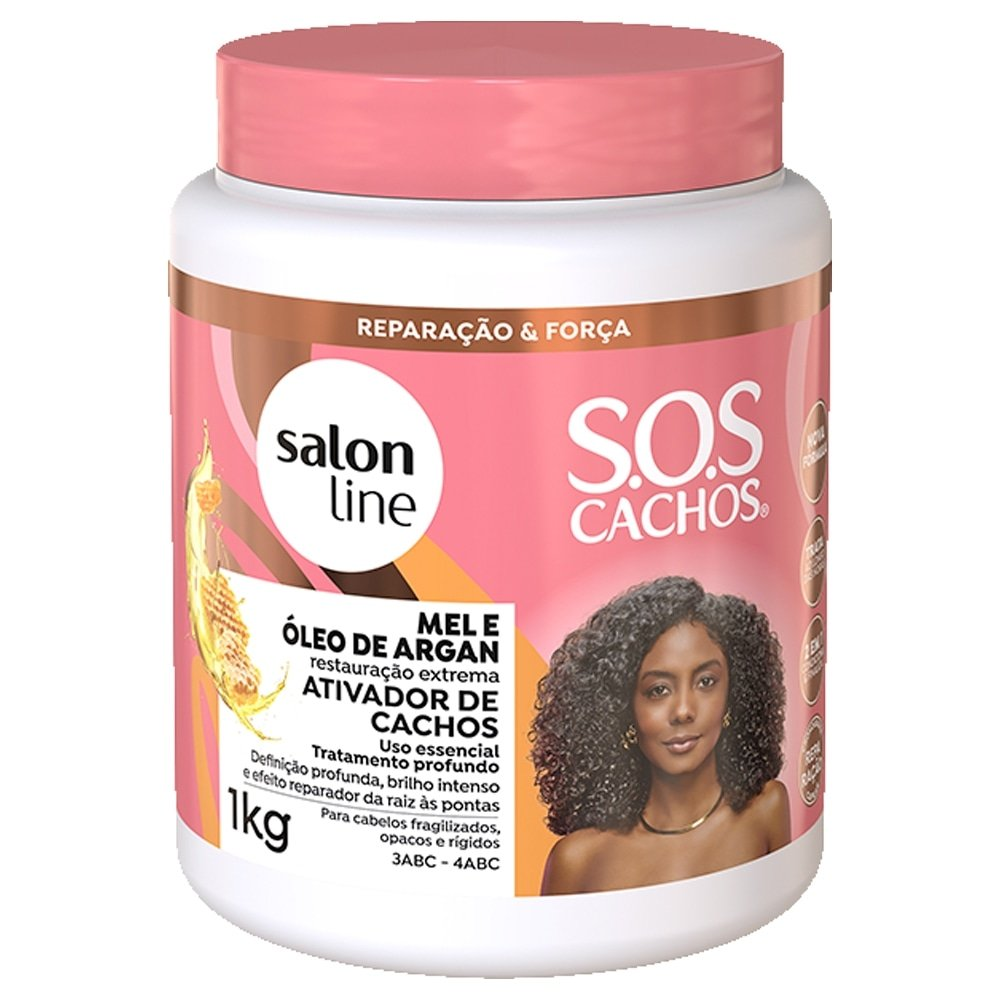 Ativador de Cachos SOS Cachos Mel e Óleo de Argan 1Kg Ativador de Cachos SOS Cachos Mel e Óleo de Argan 1Kg