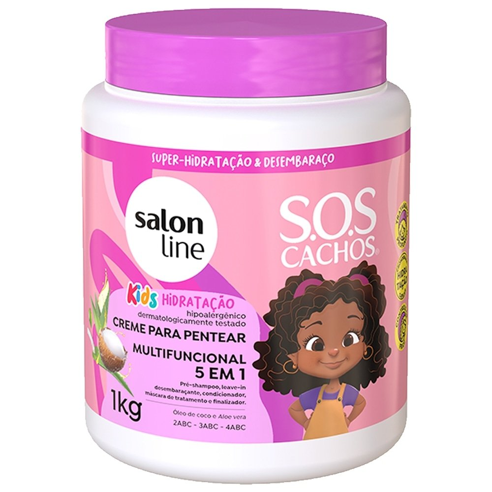 Creme para Pentear Salon Line SOS Cachos - 5 em 1 Kids Hidratação 1Kg Creme para Pentear Salon Line SOS Cachos - 5 em 1 Kids Hidratação 1Kg