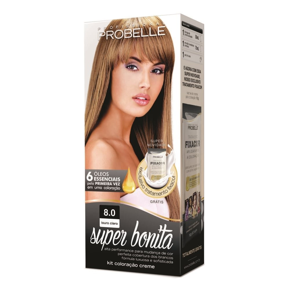 Tintura Probelle Super Bonita 8.0 Louro Claro 50ml Tintura Probelle Super Bonita 8.0 Louro Claro 50ml