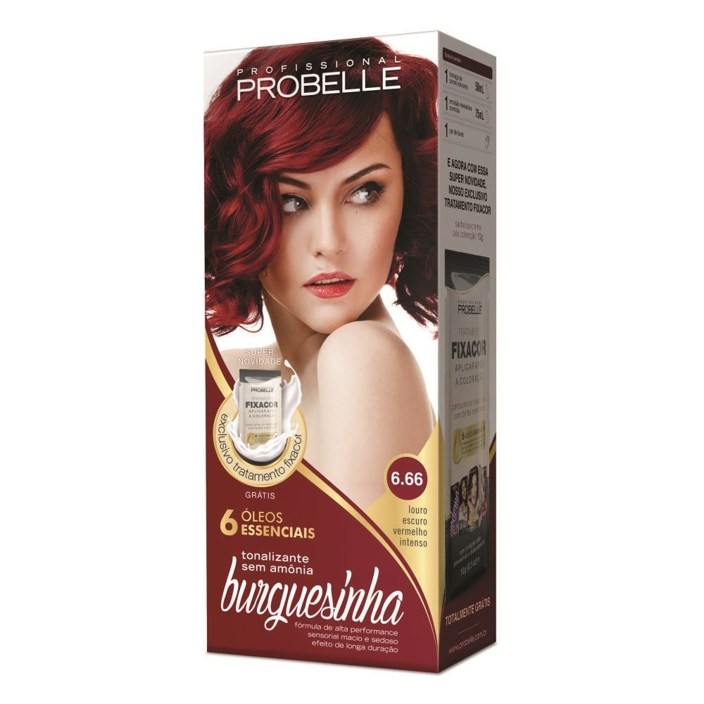 Tintura Probelle Burguesinha 6.66 Louro Escuro Vermelho Intenso 50ml Tintura Probelle Burguesinha 6.66 Louro Escuro Vermelho Intenso 50ml