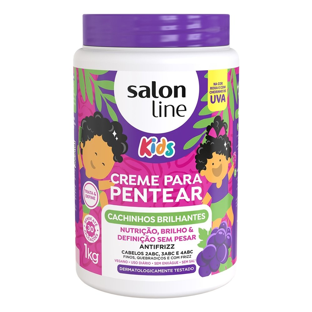 Creme para Pentear Salon Kids Cachinhos Brilhantes 1kg Creme para Pentear Salon Kids Cachinhos Brilhantes 1kg