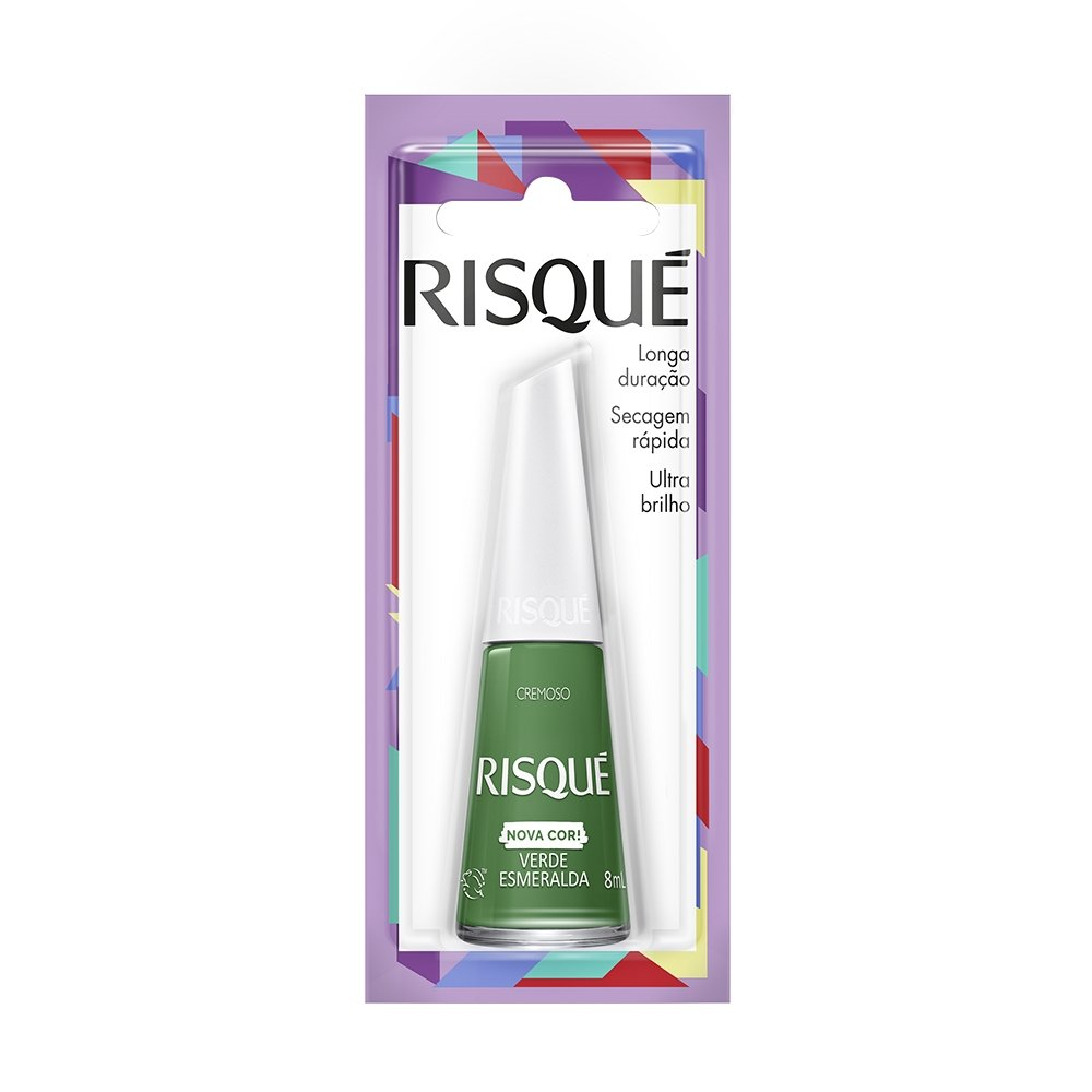 Esmalte Risqué Cremoso Verde Esmeralda Blister 8ml Esmalte Risqué Cremoso Verde Esmeralda Blister 8ml