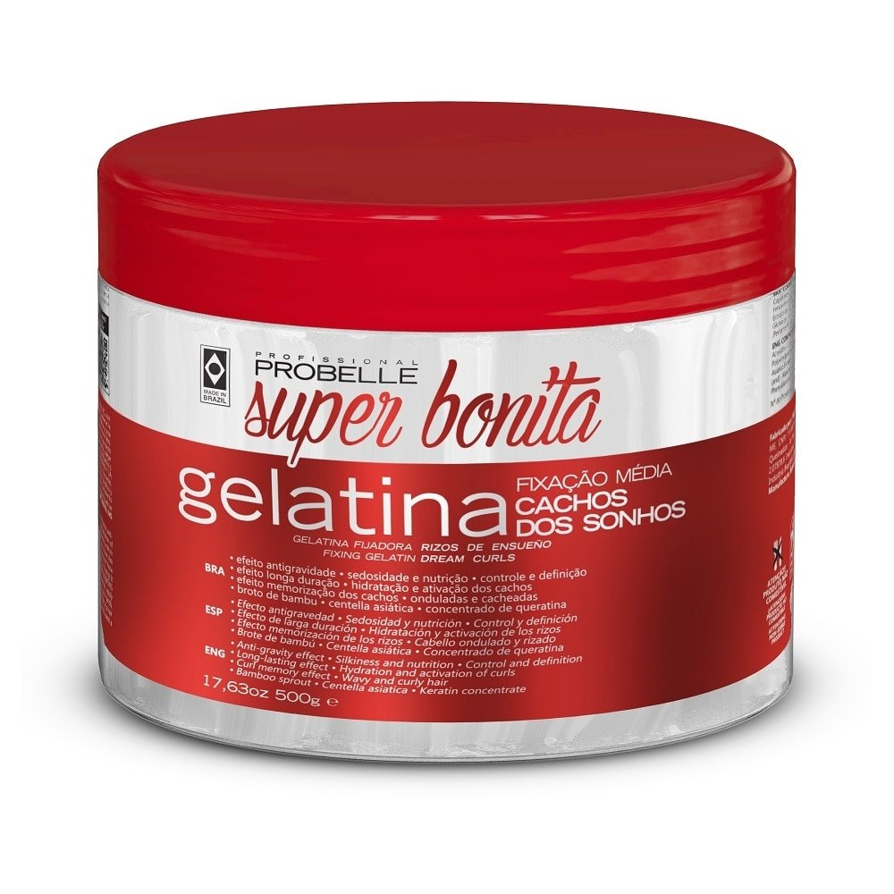 Gelatina Capilar Probelle Super Bonita Cachos dos Sonhos 500g Gelatina Capilar Probelle Super Bonita Cachos dos Sonhos 500g