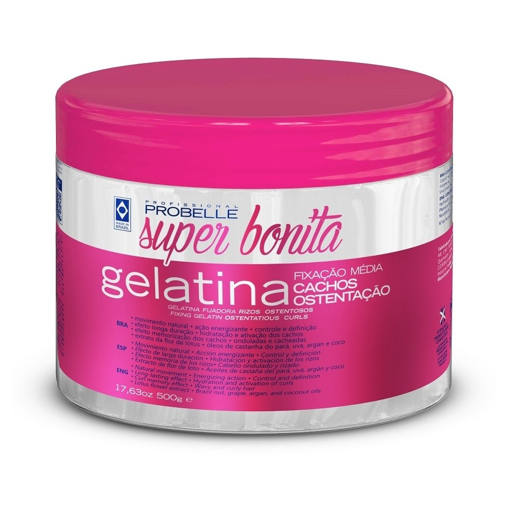 Gelatina Capilar Probelle Super Bonita Cachos Ostentação 500g Gelatina Capilar Probelle Super Bonita Cachos Ostentação 500g