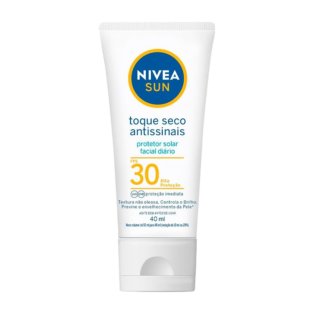Protetor Nivea Sun Facial Toque Seco FPS30 40ml Protetor Nivea Sun Facial Toque Seco FPS30 40ml