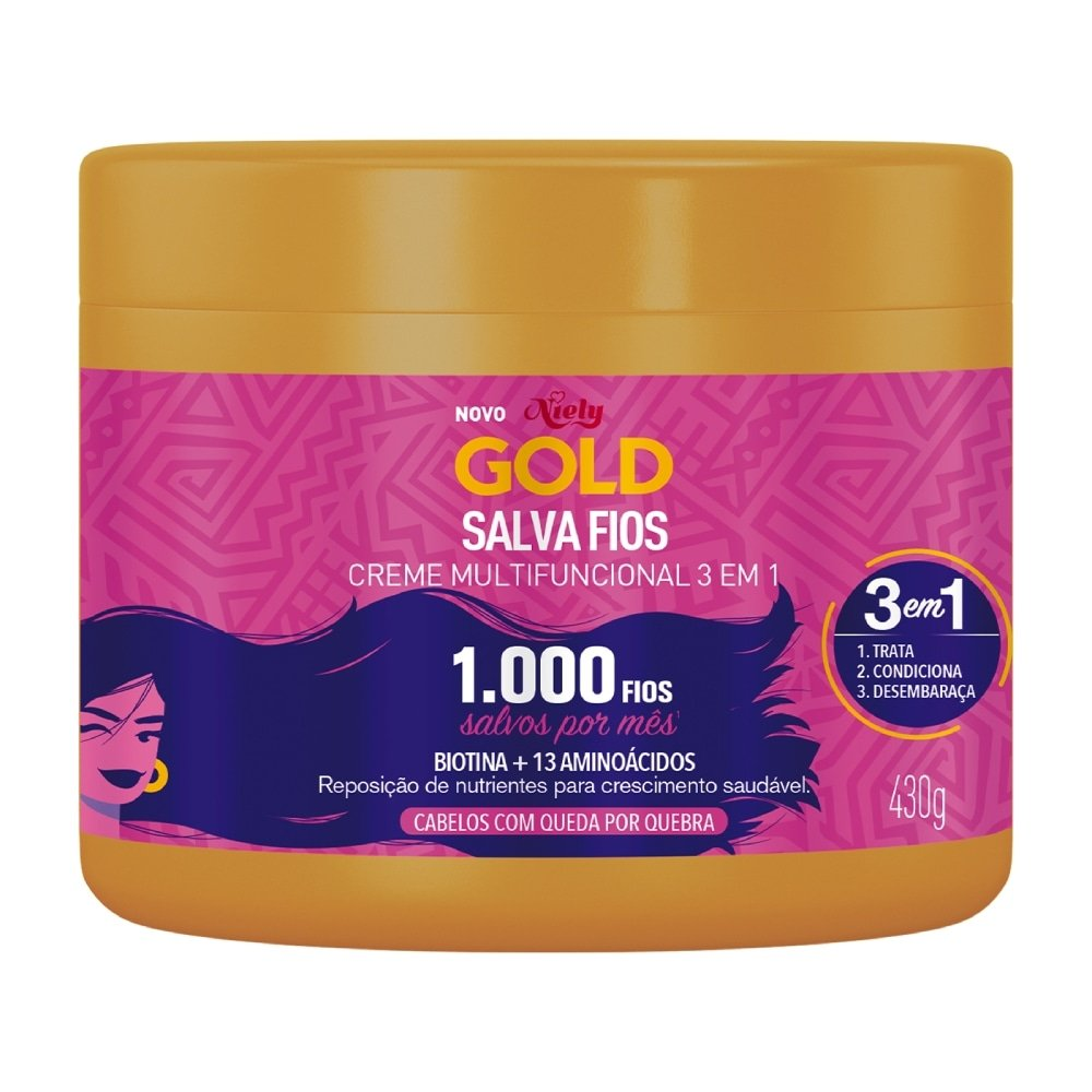 Creme Tratamento Niely Gold Salva Fios 430g Creme Tratamento Niely Gold Salva Fios 430g
