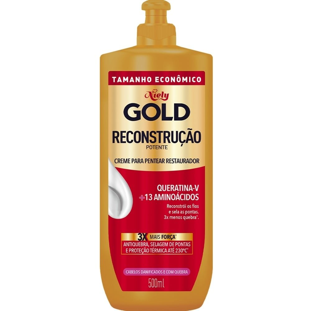 Creme para Pentear Niely Gold Reconstrução Potente 500ml Creme para Pentear Niely Gold Reconstrução Potente 500ml