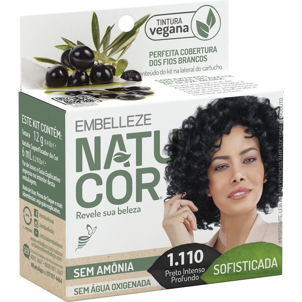 Tintura Natucor em Pó Pequena 1.110 Preto Intenso Profundo Tintura Natucor em Pó Pequena 1.110 Preto Intenso Profundo
