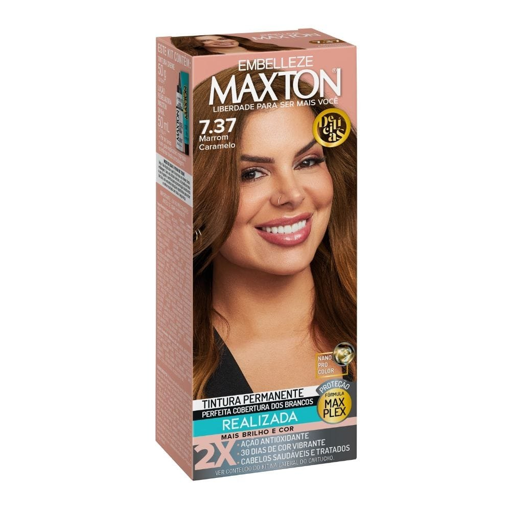 Tintura Maxton Kit Prático 7.37 Marrom Caramelo Tintura Maxton Kit Prático 7.37 Marrom Caramelo