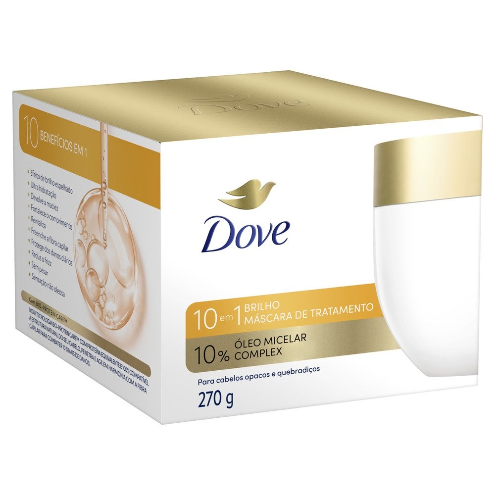 Máscara de Tratamento Dove 10 em 1 Brilho 270g Máscara de Tratamento Dove 10 em 1 Brilho 270g