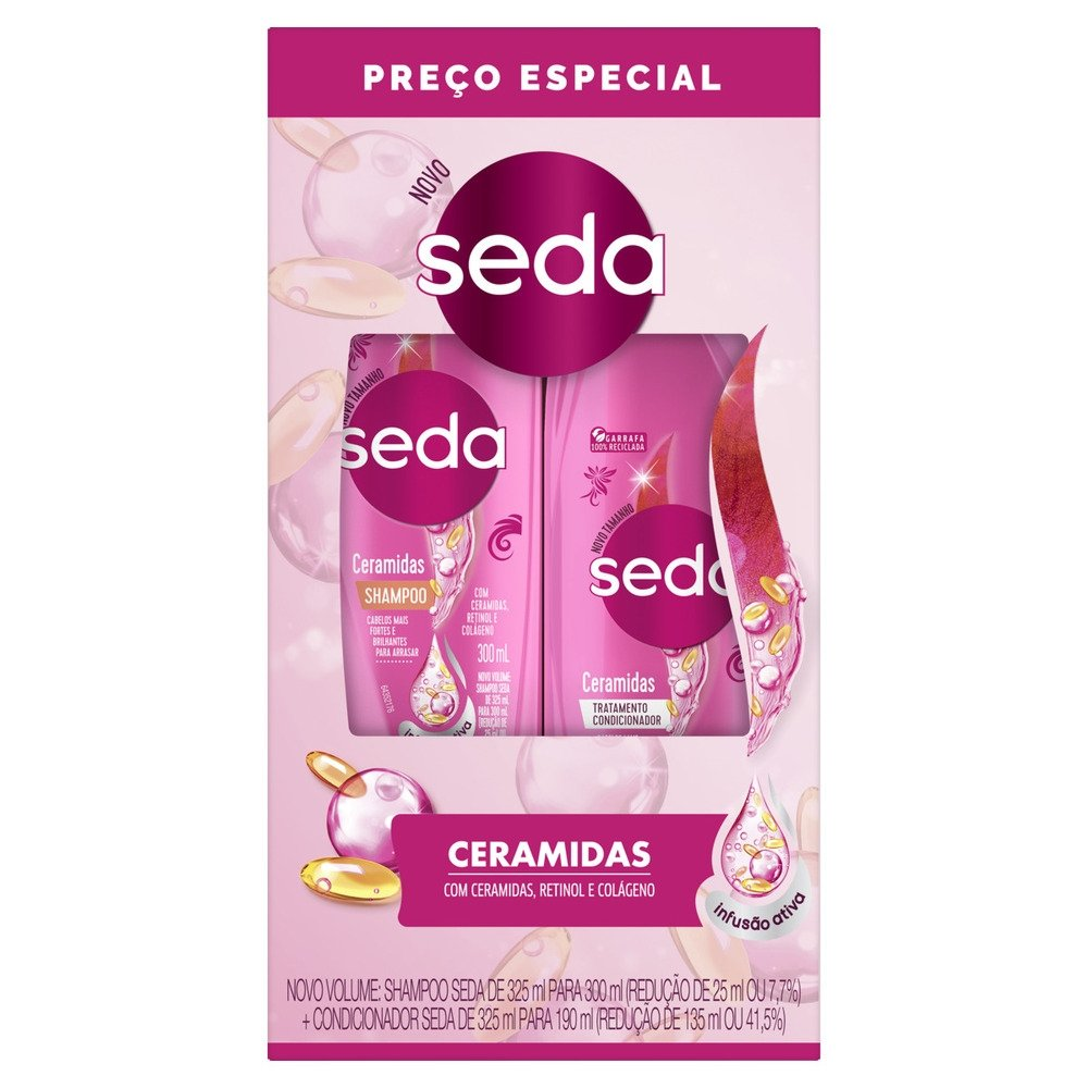 Shampoo + Condicionador Seda Ceramidas - 300 ml / 190ml Shampoo + Condicionador Seda Ceramidas - 300 ml / 190ml