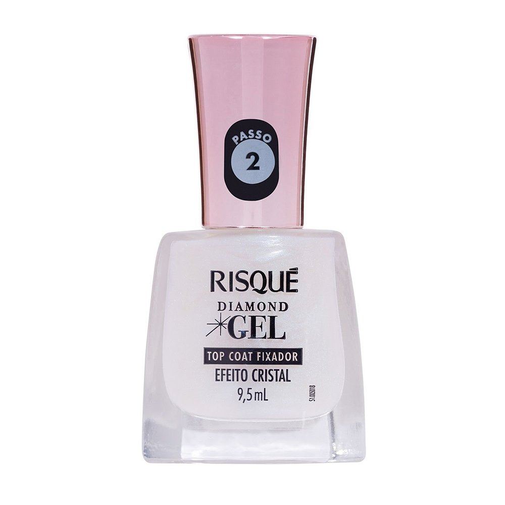Esmalte Risqué Diamond Gel Top Coat Fixador Efeito Cristal Avulso 9,5ml Esmalte Risqué Diamond Gel Top Coat Fixador Efeito Cristal Avulso 9,5ml