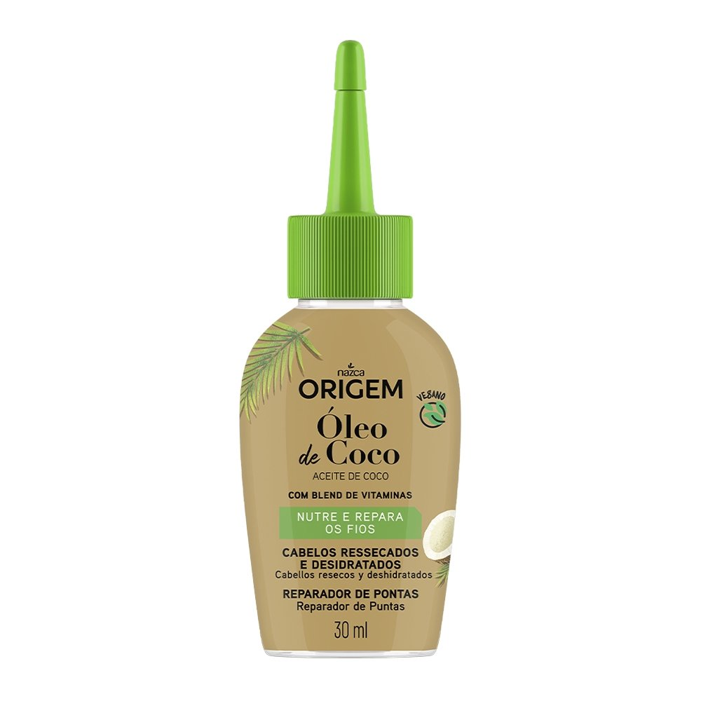 Reparador de Pontas Origem Óleo de Coco 30ml - Embalagem com 12 Unidades