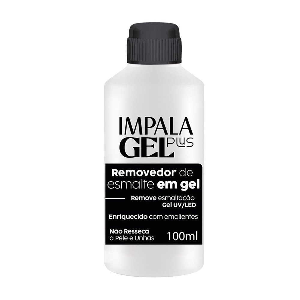 Removedor de Esmalte Impala Gel Plus 100ml - Embalagem com 12 Unidades Removedor de Esmalte Impala Gel Plus 100ml - Embalagem com 12 Unidades