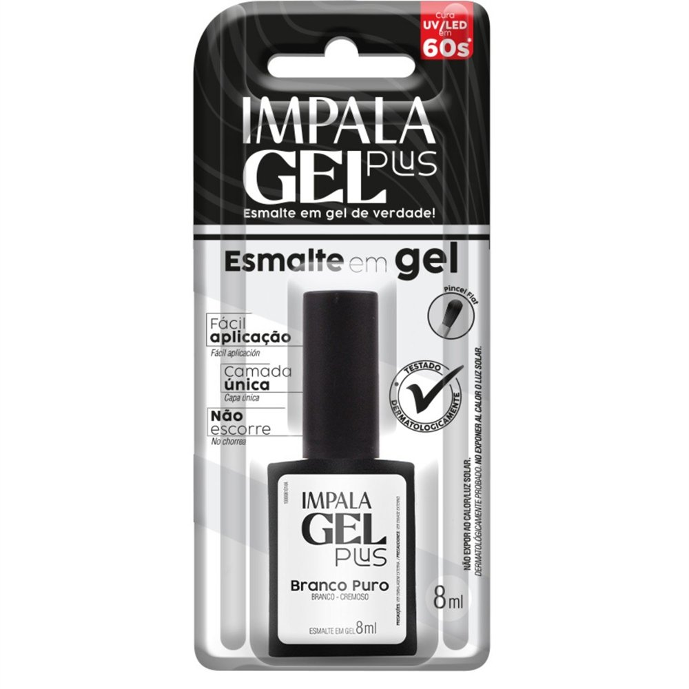 Esmalte Impala Gel Plus Cremoso Branco Puro Blister 8ml Esmalte Impala Gel Plus Cremoso Branco Puro Blister 8ml