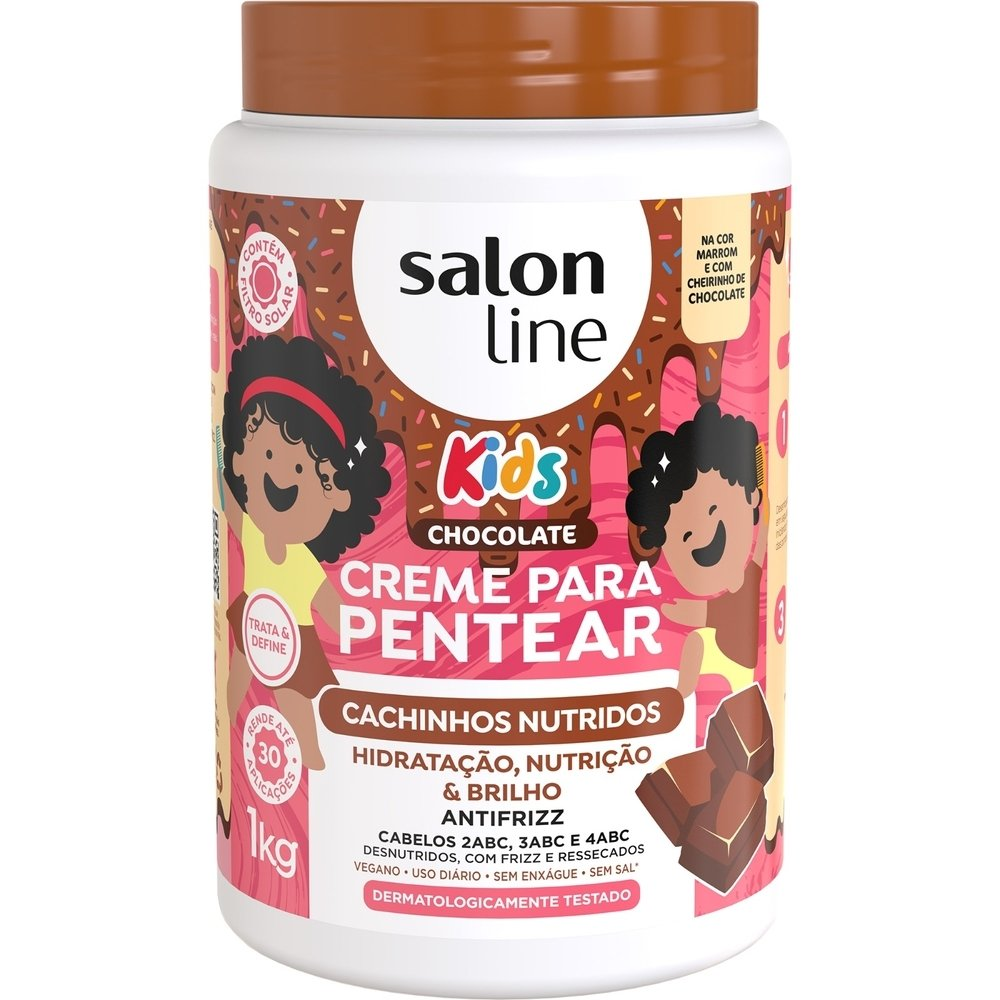 Creme para Pentear Salon Line Kids Chocolate Cachinhos Nutri 1Kg