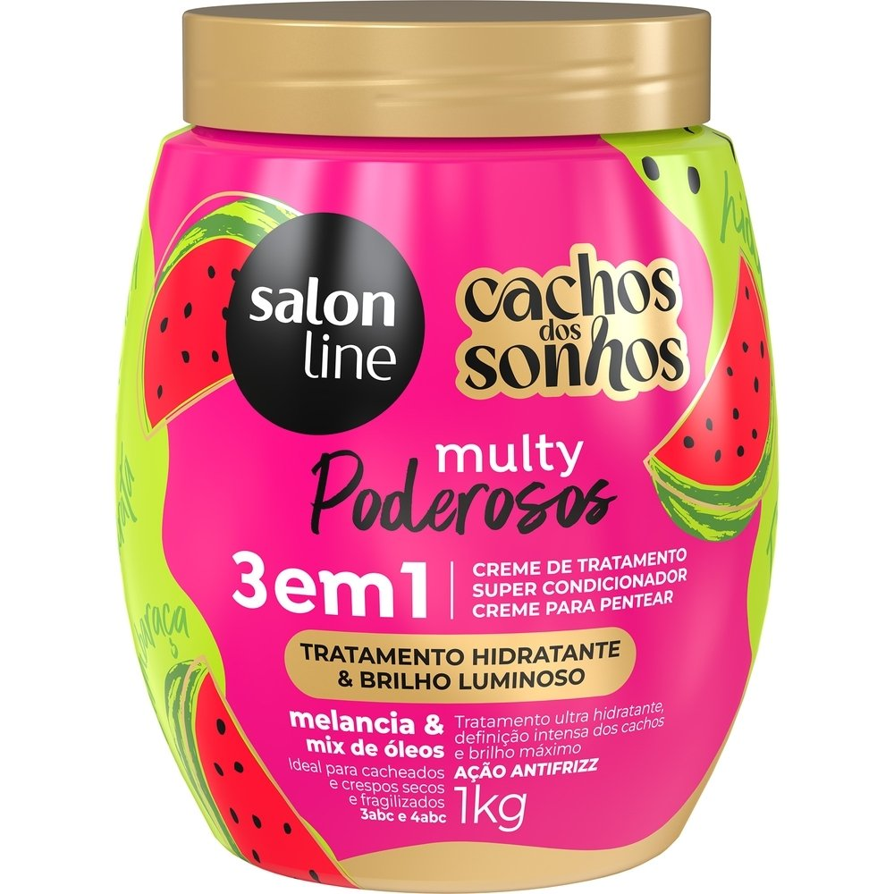 Creme Tratamento Salon Line Cachos Sonhos Melancia 3 em 1 Multy Poder 1 Kg Creme Tratamento Salon Line Cachos Sonhos Melancia 3 em 1 Multy Poder 1 Kg