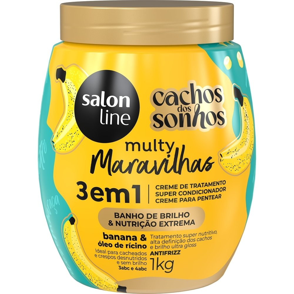 Creme Tratamento Salon Line Cachos Sonhos Banana 3 em 1 Multy Maravi 1 Kg