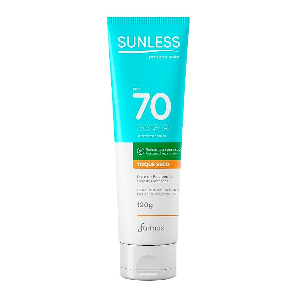 Protetor Solar Sunless FPS70 Toque Seco 120g Protetor Solar Sunless FPS70 Toque Seco 120g