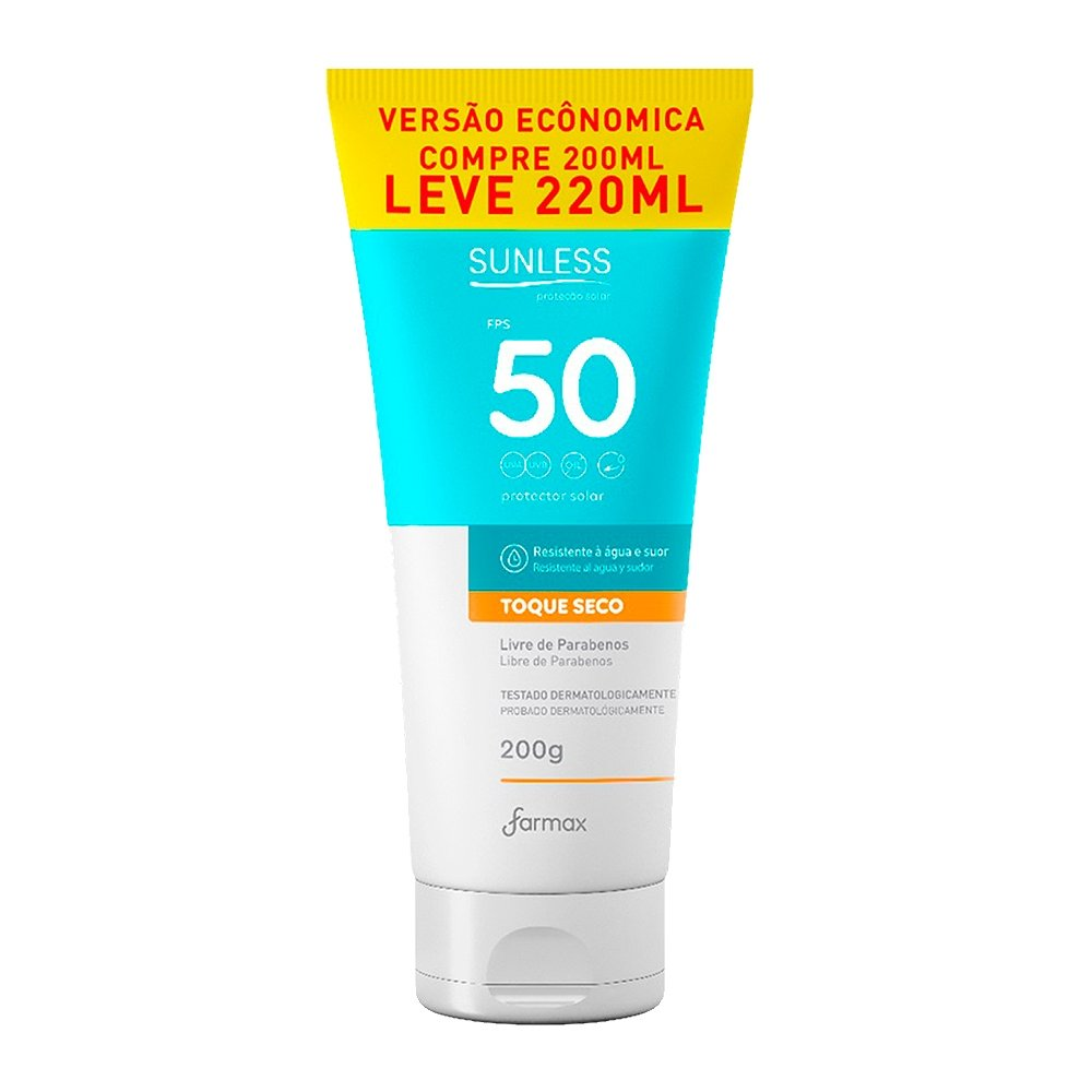 Protetor Solar Sunless FPS50 Toque Seco 200g Protetor Solar Sunless FPS50 Toque Seco 200g