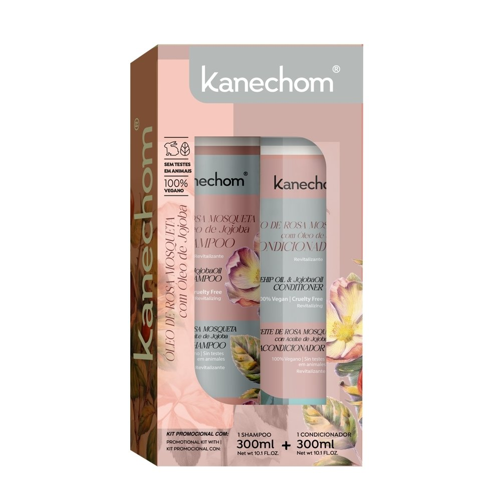 Shampoo e Condicionador Kanechom - Óleo de Jojoba e Óleo de Rosa Mosqueta 300 ml