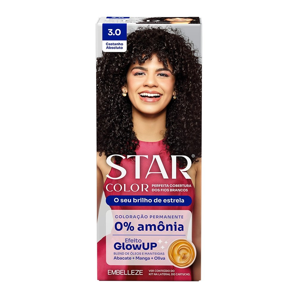 Tintura Starcolor Kit Prático 3.0 Castanho Absolut sem Amônia Tintura Starcolor Kit Prático 3.0 Castanho Absolut sem Amônia