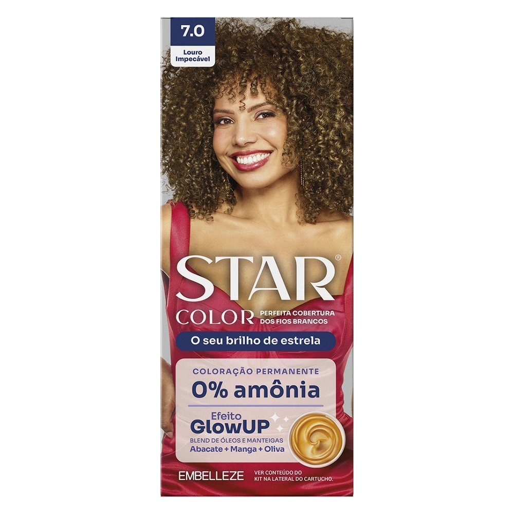 Tintura Starcolor Kit Prático 7.0 Louro Impecável sem Amônia Tintura Starcolor Kit Prático 7.0 Louro Impecável sem Amônia