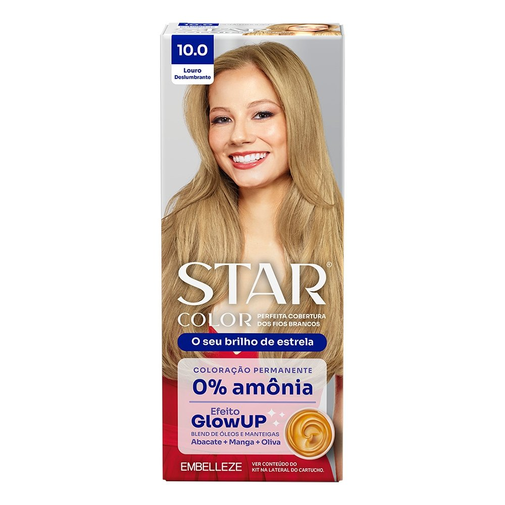 Tintura Starcolor Kit Prático 10.0 Louro Deslumbrante sem Amônia