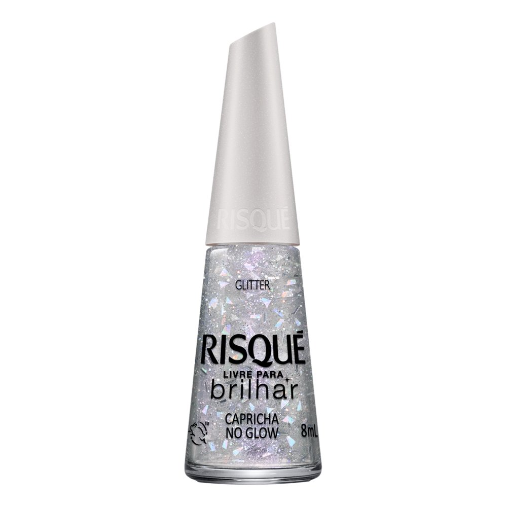 Esmalte Risqué Efeito Glitter Capricha no Glow - Livre para Brilhar Avulso 8ml Esmalte Risqué Efeito Glitter Capricha no Glow - Livre para Brilhar Avulso 8ml