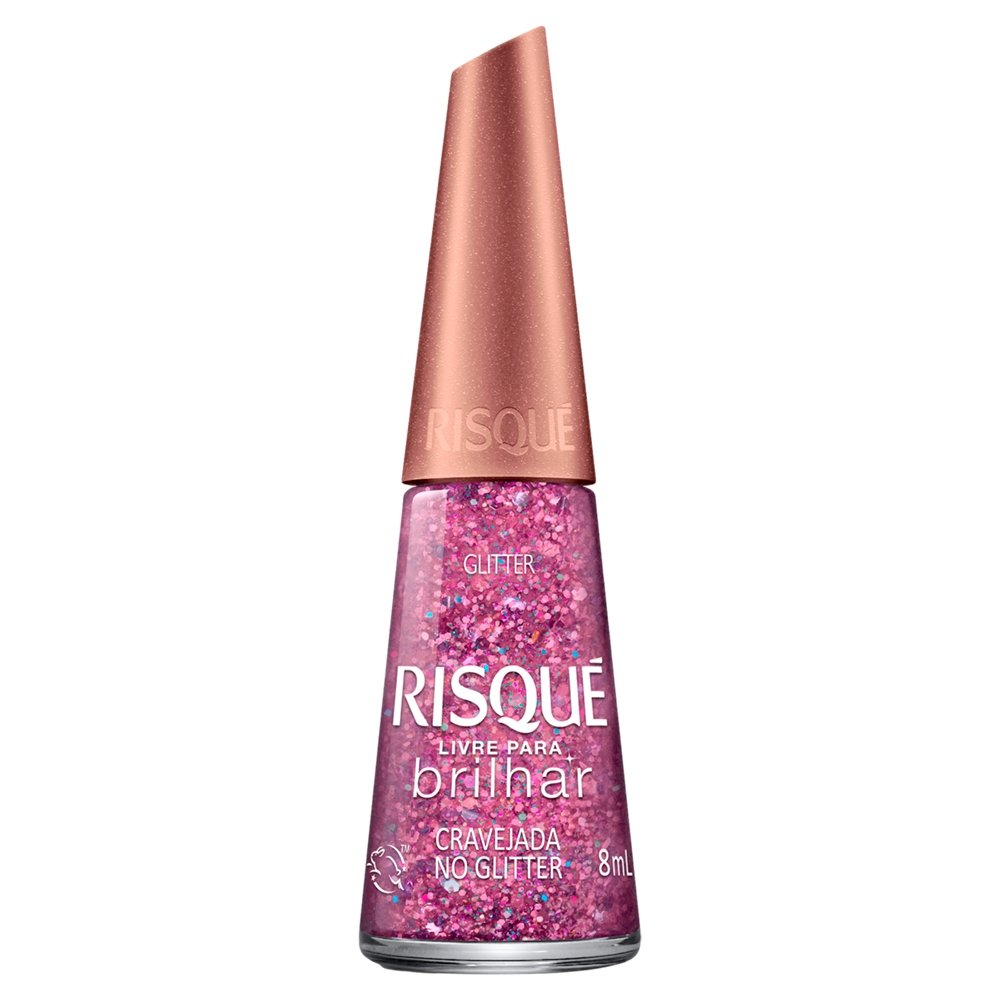 Esmalte Risqué Cravejada no Glitter Livre para Brilhar Avulso 8ml Esmalte Risqué Cravejada no Glitter Livre para Brilhar Avulso 8ml