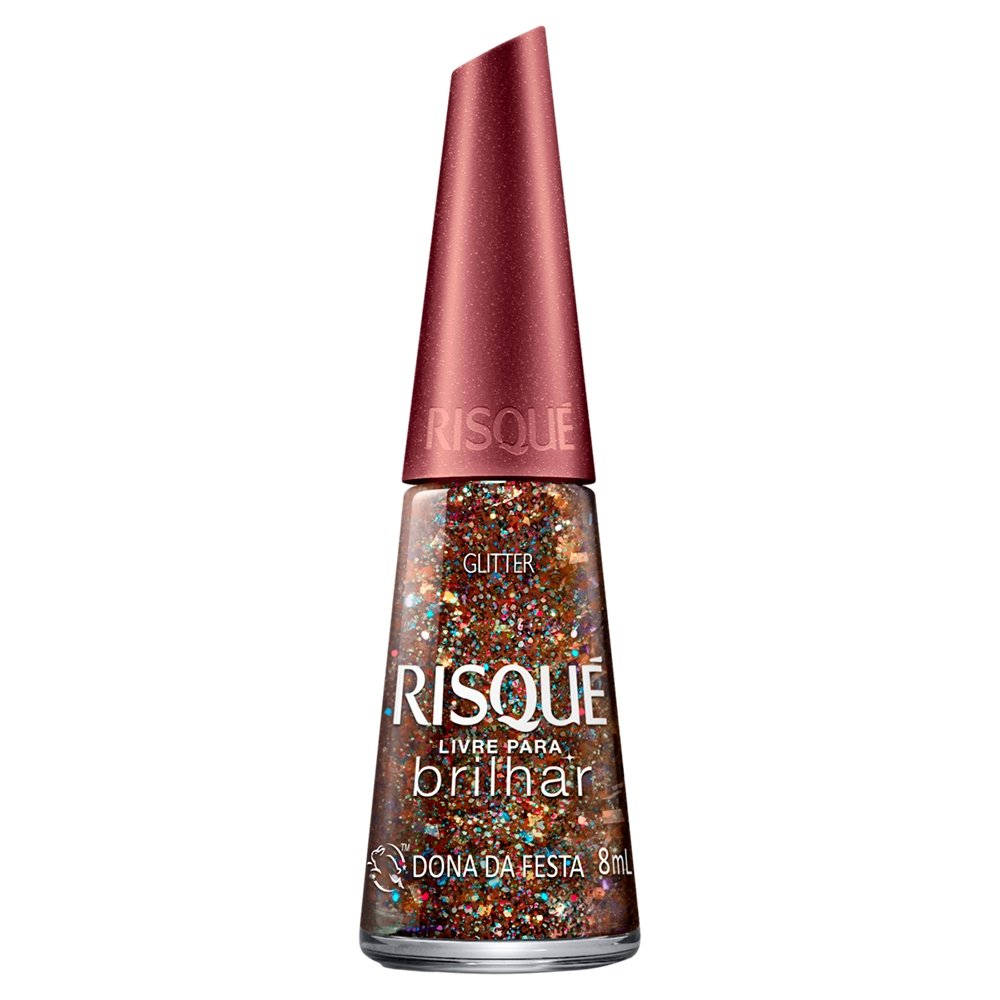 Esmalte Risqué Glitter Dona da Festa Avulso 8ml Esmalte Risqué Glitter Dona da Festa Avulso 8ml