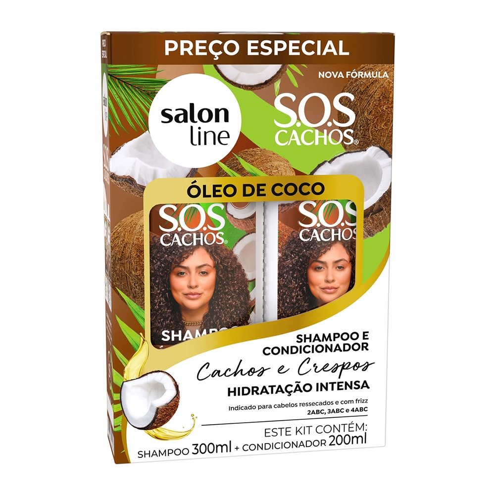 Kit Shampoo 300ml + Condicionador Salon Line Sos Óleo de Coco 200ml Kit Shampoo 300ml + Condicionador Salon Line Sos Óleo de Coco 200ml