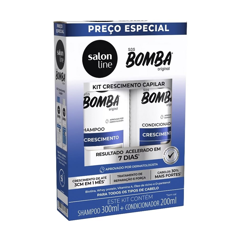 Shampoo 300ml + Condicionador Salon Line Bomba Original Crescimento 200ml Shampoo 300ml + Condicionador Salon Line Bomba Original Crescimento 200ml