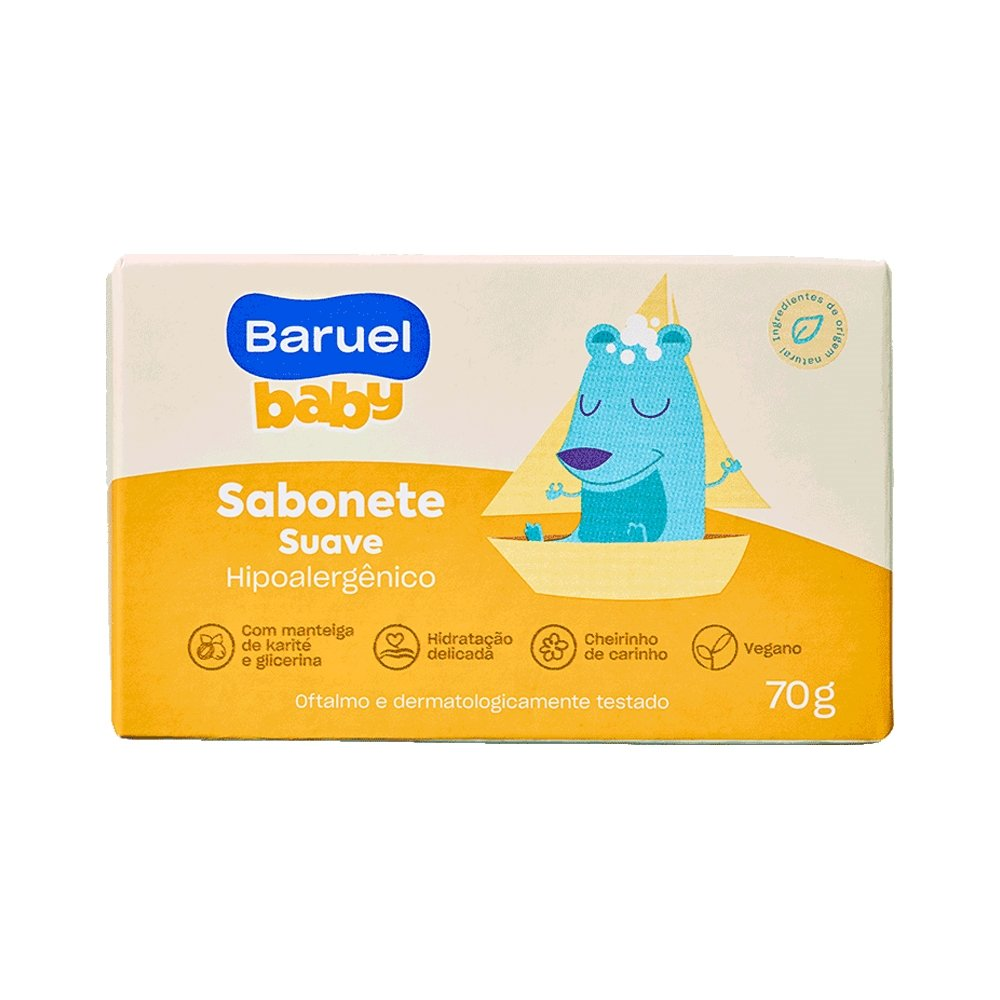 Sabonete Baruel Baby Suave 70g - Embalagem com 12 Unidades Sabonete Baruel Baby Suave 70g - Embalagem com 12 Unidades