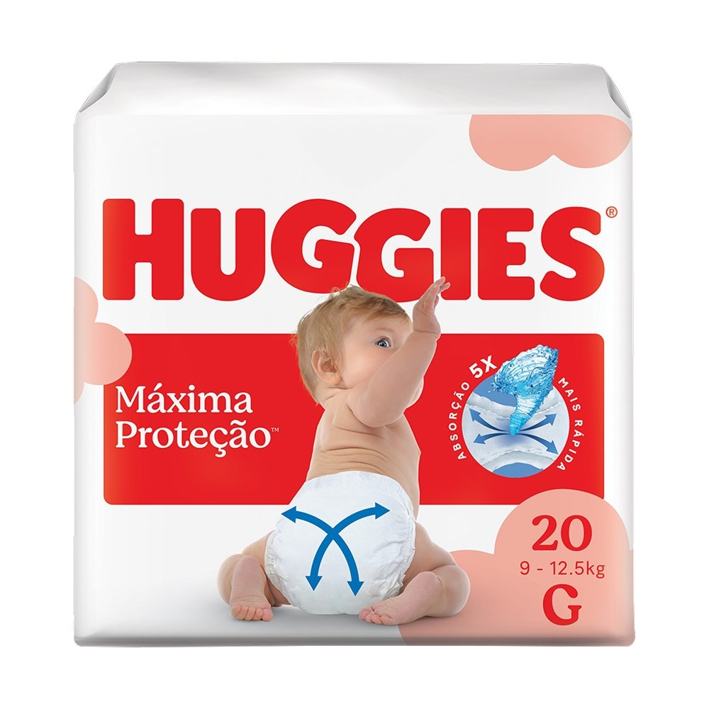 Fralda Descartável Huggies Supreme Care Jumbo Tamanho G - 9 Pacotes com 20 Fraldas - Total 180 Tiras Fralda Descartável Huggies Supreme Care Jumbo Tamanho G - 9 Pacotes com 20 Fraldas - Total 180 Tiras