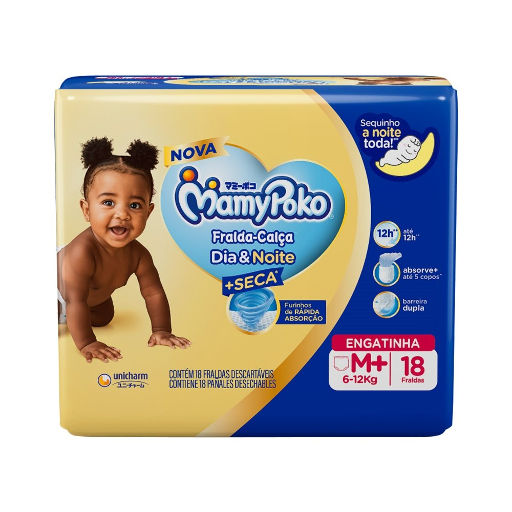 Fralda Descartável MamyPoko Calça Dia & Noite Tamanho M - 6 Pacotes com 18 Fraldas - Total 108 Tiras Fralda Descartável MamyPoko Calça Dia & Noite Tamanho M - 6 Pacotes com 18 Fraldas - Total 108 Tiras