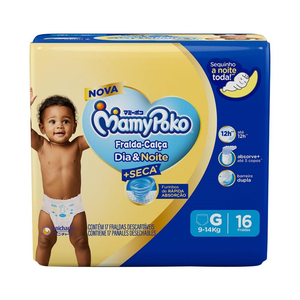 Fralda Descartável MamyPoko Calça Dia & Noite Tamanho G - 6 Pacotes com 16 Fraldas - Total 96 Tiras Fralda Descartável MamyPoko Calça Dia & Noite Tamanho G - 6 Pacotes com 16 Fraldas - Total 96 Tiras
