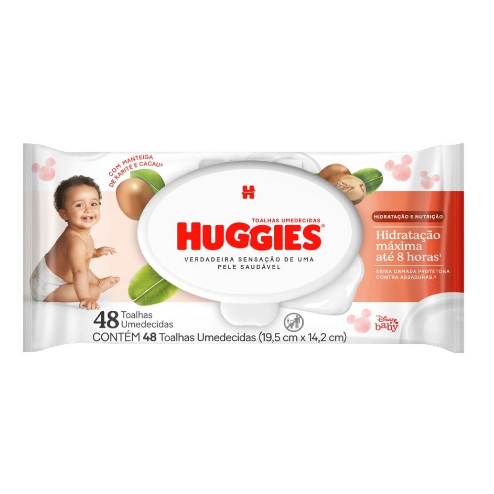 Toalhas Umedecidas Huggies Hidratação e Nutrição - Pacote com 48 Toalhas Toalhas Umedecidas Huggies Hidratação e Nutrição - Pacote com 48 Toalhas