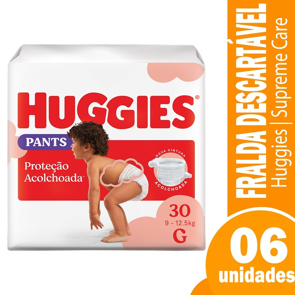 Fralda Descartável Huggies Disney Roupinha Supreme Tamanho G - 6 Pacotes com 30 Fraldas - Total 180 Tiras Fralda Descartável Huggies Disney Roupinha Supreme Tamanho G - 6 Pacotes com 30 Fraldas - Total 180 Tiras