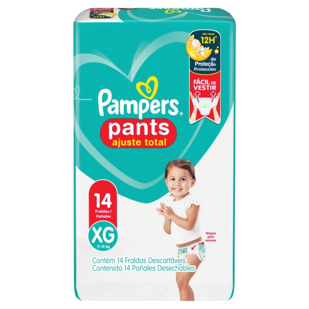 Fralda Descartável Pampers Pants Ajuste Total Tamanho XG - 8 Pacotes com 14 Fraldas - Total 112 Tiras Fralda Descartável Pampers Pants Ajuste Total Tamanho XG - 8 Pacotes com 14 Fraldas - Total 112 Tiras