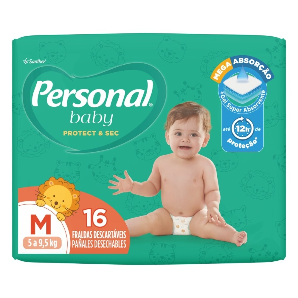 Fralda Descartável Personal Soft & Protect Jumbinho Tamanho M - 12 Pacotes com 16 Fraldas - Total 192 Tiras Fralda Descartável Personal Soft & Protect Jumbinho Tamanho M - 12 Pacotes com 16 Fraldas - Total 192 Tiras