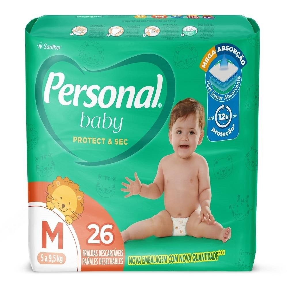 Fralda Descartável Personal Soft & Protect Jumbo Tamanho M - 12 Pacotes com 26 Fraldas - Total 312 Tiras Fralda Descartável Personal Soft & Protect Jumbo Tamanho M - 12 Pacotes com 26 Fraldas - Total 312 Tiras