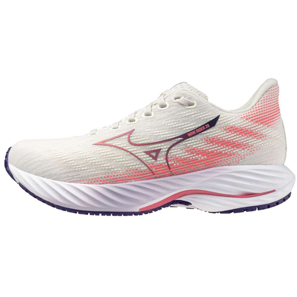 Tênis de Corrida Feminino Mizuno Wave Rider 28 37 Branco Tênis de Corrida Feminino Mizuno Wave Rider 28 37 Branco