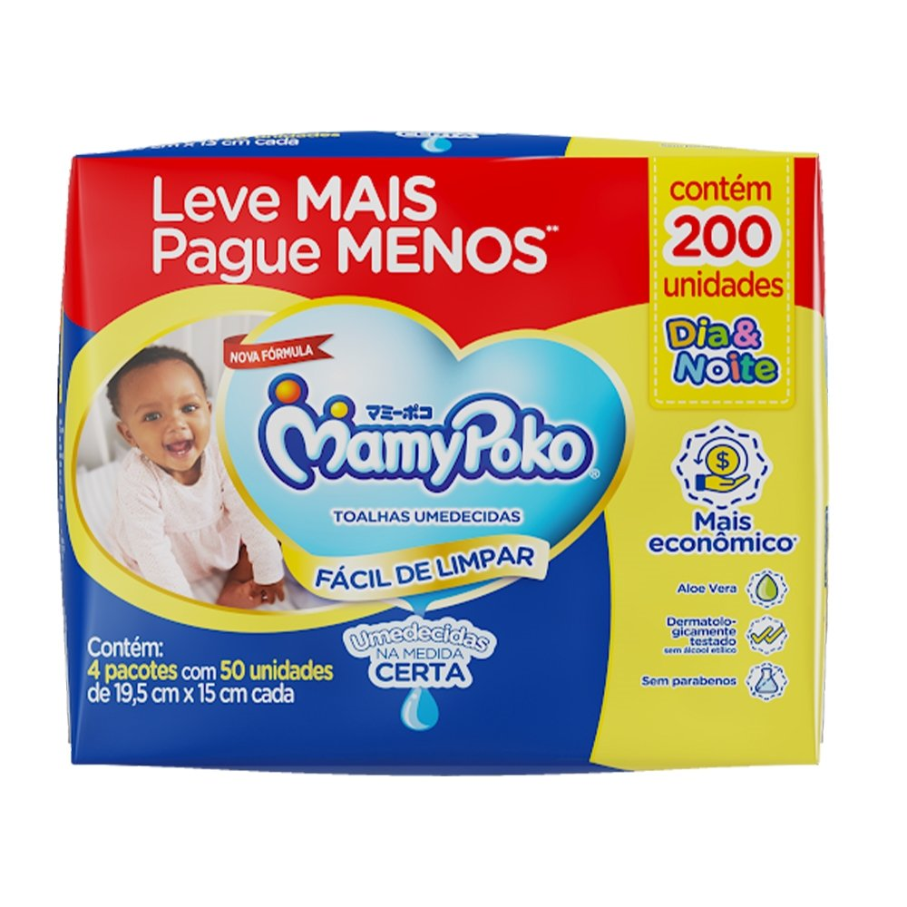 Toalhas Umedecidas Mamypoko Dia e Noite - Pacote com 200 Toalhas Toalhas Umedecidas Mamypoko Dia e Noite - Pacote com 200 Toalhas