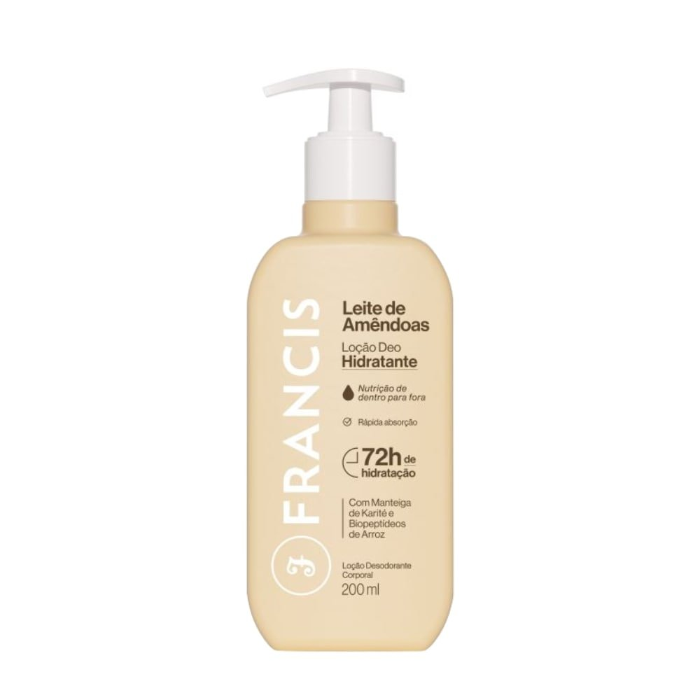 Hidratante Francis Leite Amêndoas Bege 200ml Hidratante Francis Leite Amêndoas Bege 200ml