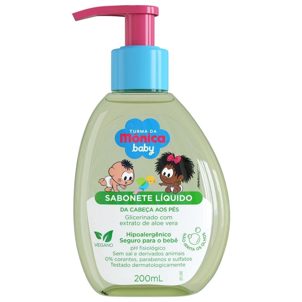 Sabonete Líquido Turma da Mônica Cabeça aos Pés Glicerinado 200ml Sabonete Líquido Turma da Mônica Cabeça aos Pés Glicerinado 200ml