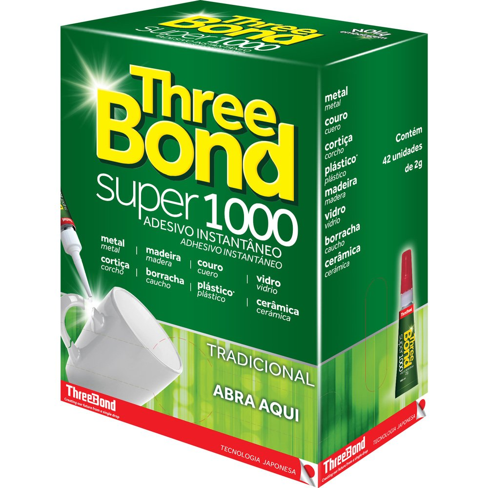 Cola Super Three Bond 1000 2g - Embalagem com 42 Unidades Cola Super Three Bond 1000 2g - Embalagem com 42 Unidades