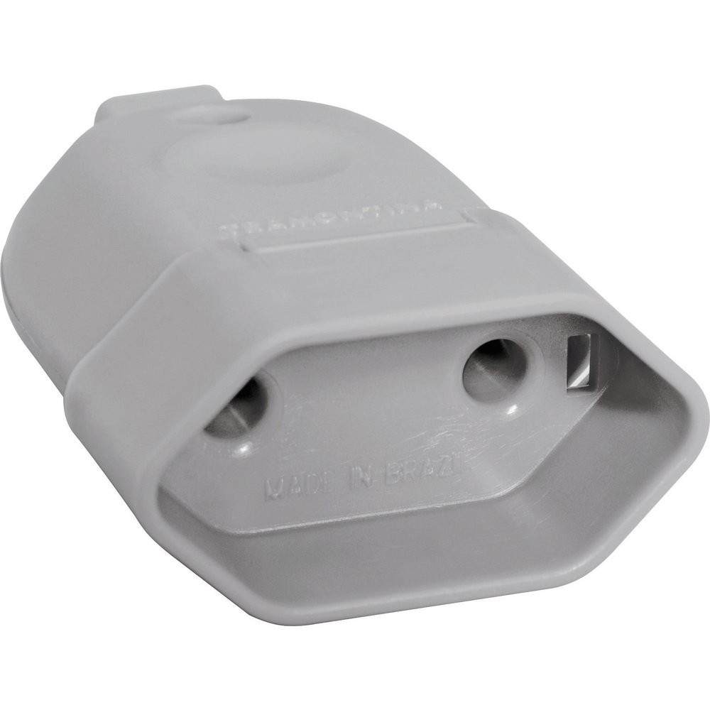 Pino Fêmea Tramontina 2P 10A/250A Cinza - Embalagem com 10 Unidades Pino Fêmea Tramontina 2P 10A/250A Cinza - Embalagem com 10 Unidades