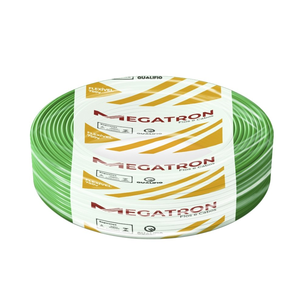 Cabo Flexível Megatron 6MMx100M Rolo 750V Verde